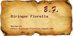Biringer Fiorella névjegykártya